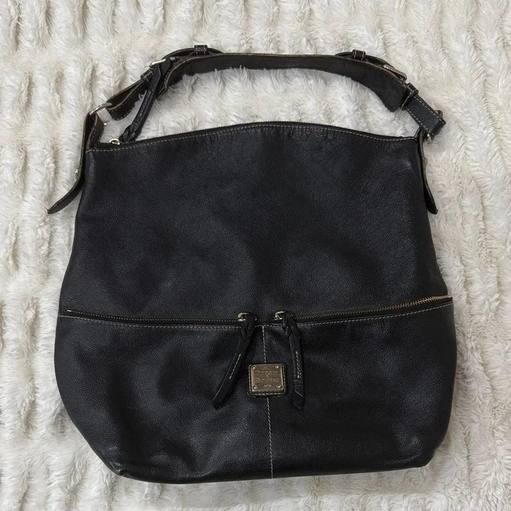 Dooney & Bourke Black Pebbled Dillen Hobo Shoulder Bag